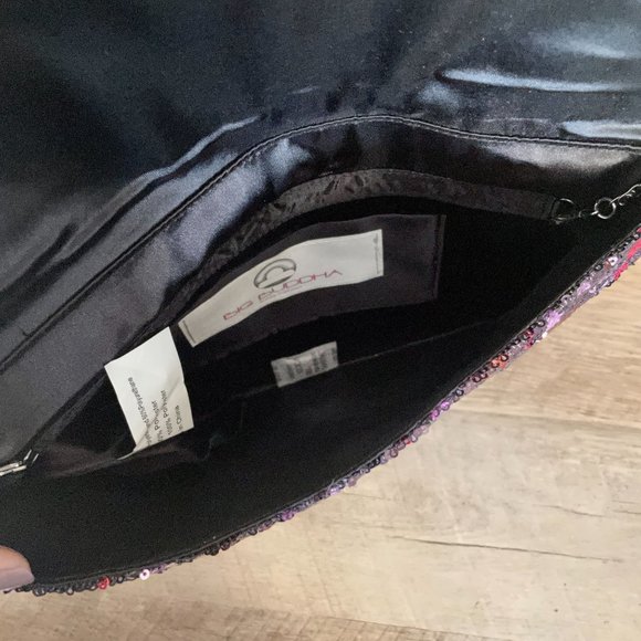 Big Buddha Snake Print & Sequin Envelope Style Clutch - Picture 10 of 10